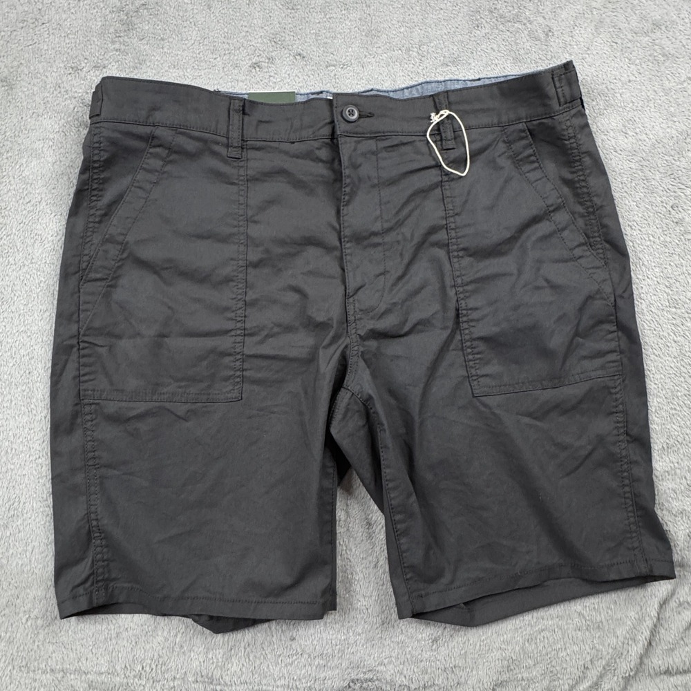 NWT Mutual Weave Mens Black Camp Shorts 10 Inseam Size 40 Flat‎ Front